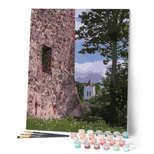 Charger l'image dans la galerie, peinture par numéros | La tour du Château | arbres, complexe, paysages | FiguredArt
