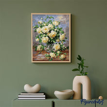Charger l'image dans la galerie, peinture par numéros | Roses blanches | complexe, fleurs | FiguredArt