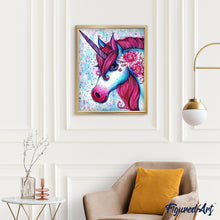 Charger l'image dans la galerie, peinture par numéros | Licorne rouge et bleu | animaux, france, intermédiaire, licornes | FiguredArt