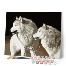 Charger l'image dans la galerie, peinture par numéros | Chiens blancs | animaux, chiens, intermédiaire, loups | FiguredArt