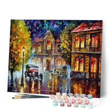 Charger l'image dans la galerie, peinture par numéros | Vieille voiture de nuit | complexe, ville | FiguredArt