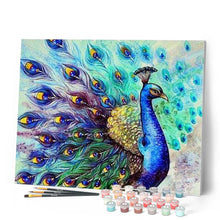 Charger l'image dans la galerie, peinture par numéros | Paon coloré | animaux, france, intermédiaire, paons | FiguredArt