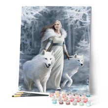 Charger l'image dans la galerie, peinture par numéros | Beauté et Loups dans la Neige | animaux, intermédiaire, loups | FiguredArt