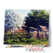 Charger l'image dans la galerie, peinture par numéros | Cabane et Arbres en fleurs | arbres, complexe, paysages | FiguredArt