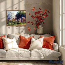 Charger l'image dans la galerie, peinture par numéros | Cabane et Arbres en fleurs | arbres, complexe, paysages | FiguredArt