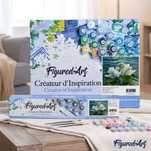 Charger l'image dans la galerie, peinture par numéros | Couple de Cygnes sur le Lac | animaux, cignes, intermédiaire, oiseaux | FiguredArt