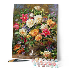 Charger l'image dans la galerie, peinture par numéros | Vase et Explosion de Couleurs | complexe, fleurs | FiguredArt