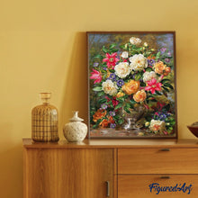 Charger l'image dans la galerie, peinture par numéros | Vase et Explosion de Couleurs | complexe, fleurs | FiguredArt