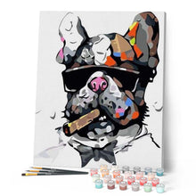 Charger l'image dans la galerie, peinture par numéros | Chien au Cigare | animaux, chiens, facile, france | FiguredArt