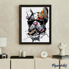 Charger l'image dans la galerie, peinture par numéros | Chien au Cigare | animaux, chiens, facile, france | FiguredArt