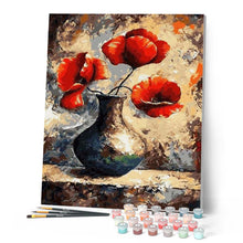 Charger l'image dans la galerie, peinture par numéros | Trois Coquelicots | fleurs, intermédiaire | FiguredArt