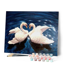 Charger l'image dans la galerie, peinture par numéros | Cygnes sur le Lac bleu | animaux, cignes, intermédiaire, oiseaux | FiguredArt