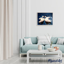 Charger l'image dans la galerie, peinture par numéros | Cygnes sur le Lac bleu | animaux, cignes, intermédiaire, oiseaux | FiguredArt