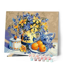 Charger l'image dans la galerie, peinture par numéros | Fleurs et Oranges | facile, fleurs, papillons | FiguredArt