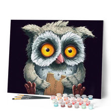 Charger l'image dans la galerie, peinture par numéros | Chouette gourmande | animaux, chouettes et hiboux, intermédiaire | FiguredArt