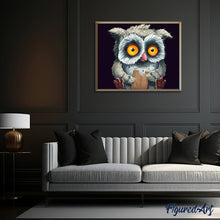 Charger l'image dans la galerie, peinture par numéros | Chouette gourmande | animaux, chouettes et hiboux, intermédiaire | FiguredArt