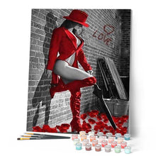 Charger l'image dans la galerie, peinture par numéros | Femme sexy en Bottes de cuir rouge | complexe, france, nu | FiguredArt