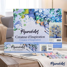 Charger l'image dans la galerie, peinture par numéros | Vase bleuté et Fleurs | complexe, fleurs | FiguredArt