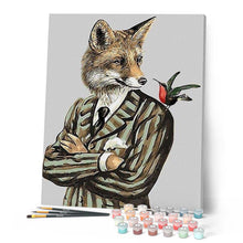 Charger l'image dans la galerie, peinture par numéros | Loup Dandy | animaux, intermédiaire, renards | FiguredArt