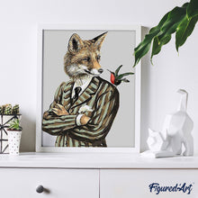 Charger l'image dans la galerie, peinture par numéros | Loup Dandy | animaux, intermédiaire, renards | FiguredArt