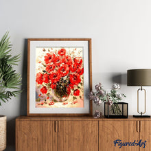 Charger l'image dans la galerie, peinture par numéros | Fleurs rouges | complexe, fleurs | FiguredArt