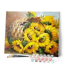 Charger l'image dans la galerie, peinture par numéros | Panier de Fleurs de Tournesols | complexe, fleurs | FiguredArt