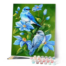 Charger l'image dans la galerie, peinture par numéros | Oiseau bleu | animaux, complexe, fleurs, oiseaux | FiguredArt