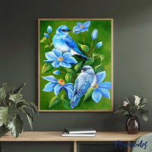 Charger l'image dans la galerie, peinture par numéros | Oiseau bleu | animaux, complexe, fleurs, oiseaux | FiguredArt