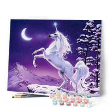 Charger l'image dans la galerie, peinture par numéros | Licorne et rayon de Lune | animaux, complexe, licornes | FiguredArt