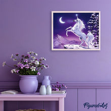 Charger l'image dans la galerie, peinture par numéros | Licorne et rayon de Lune | animaux, complexe, licornes | FiguredArt