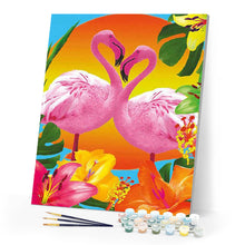 Charger l'image dans la galerie, Duo de Flamants roses et Fleurs