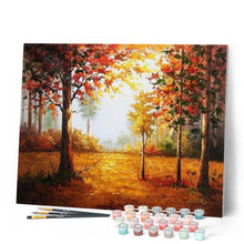 Charger l'image dans la galerie, peinture par numéros | Forêt rougeoyante en Automne | complexe, paysages | FiguredArt