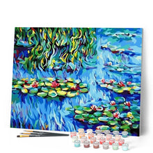 Charger l'image dans la galerie, peinture par numéros | Nénuphars au bord de l’eau | intermédiaire, paysages | FiguredArt