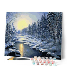Charger l'image dans la galerie, peinture par numéros | Forêt enneigée | complexe, paysages | FiguredArt