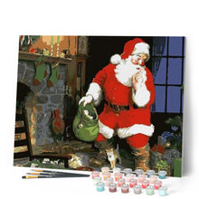 Charger l'image dans la galerie, peinture par numéros | Cadeau du Père Noël près de la Cheminée | facile, Noël | FiguredArt