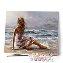 Charger l'image dans la galerie, peinture par numéros | Fillette sur la Plage | complexe, paysages, romantique | FiguredArt