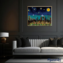 Charger l'image dans la galerie, peinture par numéros | Nuit étoilée et Animaux de dos | animaux, bateaux, facile, france | FiguredArt