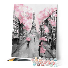 Charger l'image dans la galerie, peinture par numéros | Tour Eiffel romantique et couples | facile, ville | FiguredArt