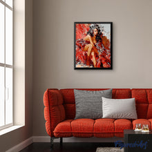 Charger l'image dans la galerie, peinture par numéros | Femme stylée en rouge | intermédiaire, nu, romantique | FiguredArt