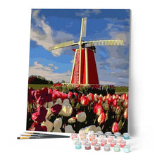 Charger l'image dans la galerie, peinture par numéros | Moulin à vent et Feurs | facile, paysages | FiguredArt