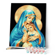 Charger l'image dans la galerie, peinture par numéros | La Vierge et l’Enfant | facile, portrait, religion | FiguredArt