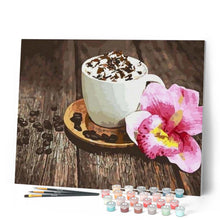 Charger l'image dans la galerie, peinture par numéros | Fleur et Café | fleurs, intermédiaire | FiguredArt