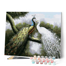 Charger l'image dans la galerie, peinture par numéros | Paons amoureux | animaux, intermédiaire, paons | FiguredArt