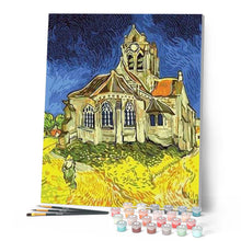 Charger l'image dans la galerie, peinture par numéros | Eglise d’Auvers | intermédiaire, ville | FiguredArt