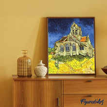 Charger l'image dans la galerie, peinture par numéros | Eglise d’Auvers | intermédiaire, ville | FiguredArt
