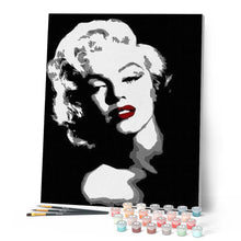 Charger l'image dans la galerie, peinture par numéros | Monroe en noir et blanc | facile, portrait | FiguredArt