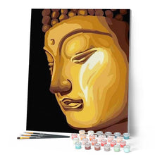 Charger l'image dans la galerie, peinture par numéros | Bouddha doré | facile, portrait, religion | FiguredArt