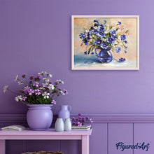 Charger l'image dans la galerie, peinture par numéros | Vase bleu saphir | complexe, fleurs | FiguredArt