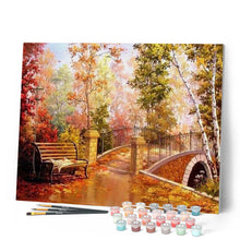 Charger l'image dans la galerie, peinture par numéros | Banc près du Pont | complexe, paysages, ville | FiguredArt
