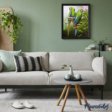 Charger l'image dans la galerie, peinture par numéros | Perroquets verts | animaux, intermédiaire, oiseaux, perroquets | FiguredArt